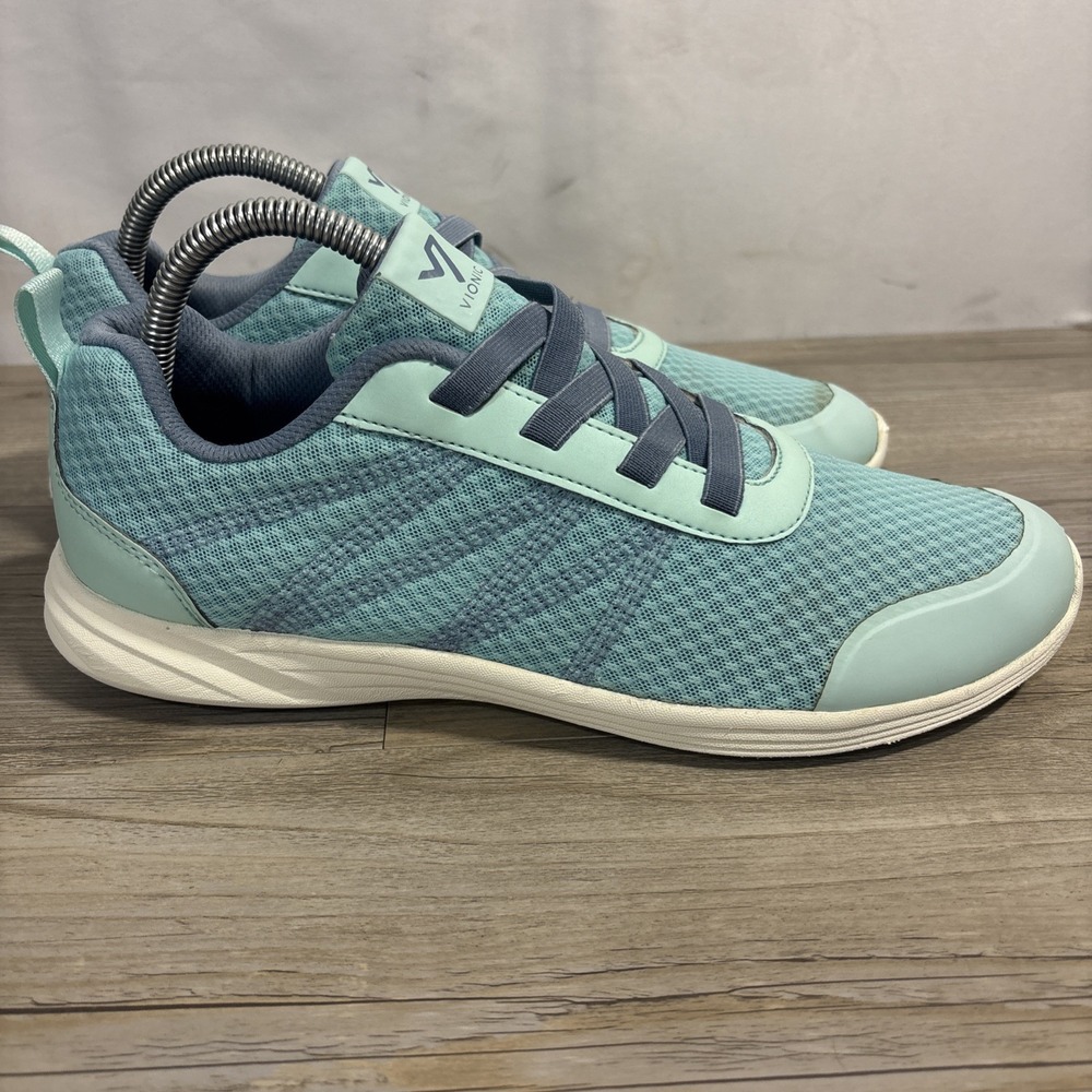Womens 10 Vionic Shay II Walking Sneakers Shoes Seafoam Blue Slip On Comfort